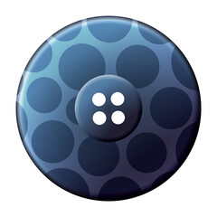 Sewing button icon, isolated on white. Circular button for clothes, art or crafts. Fashion and needlework.  isolated illustration