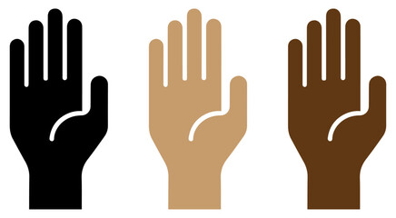 Obraz premium hand icon isolated on white. vector palm. hand. stop hand. showing hand.