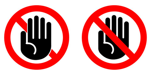 stop icon with hand