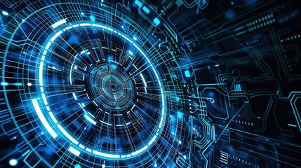 Obraz premium abstract technology circle with circuit background
