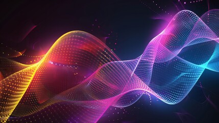 Fototapeta premium Bright poster with dynamic waves.with full color
