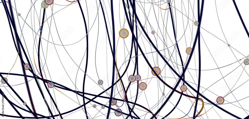 Fototapete Global network background. Connecting triangles. Globe of the earth. abstract planet in space. 3d rendering