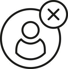 Delete user icon. Social media icon.