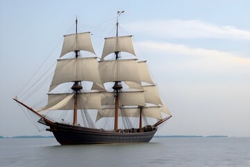 Sailing Barque: A Historic Three-Masted Ship of Exploration and Trade.
