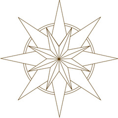 Vector sketch illustration silhouette design mandala rosette modern vintage classic abstract ornament decoration