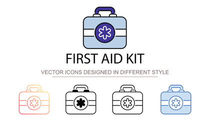 First Aid Kit icon design with white background stock illustration