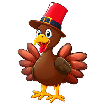 recommend clip art: isolated of cute turkey cartoon illustration