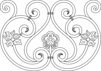 Sketch vector illustration silhouette design detail ornate ornament carving floral classic vintage ethnic roman greek