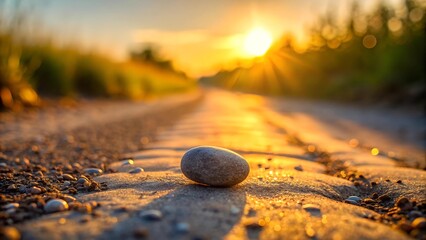 A Single Pebble on a Dusty Path  AI Generated