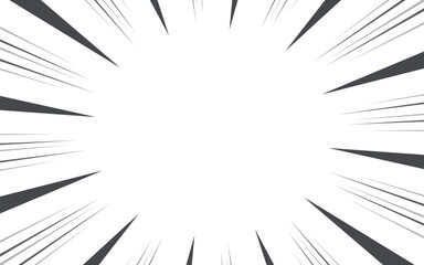Radial lines background for comic books. Manga speed frame, superhero action, explosion background. Vector illustration