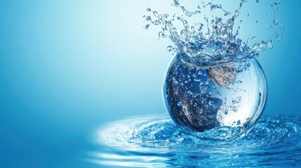 Global initiatives for clean water accessibility and management, solid color background