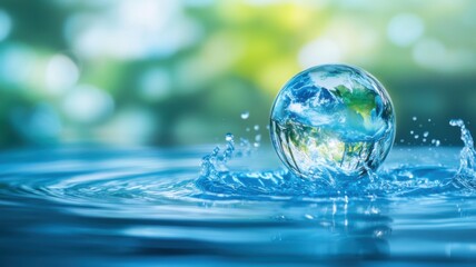 Global initiatives for clean water accessibility and management, solid color background
