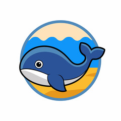 whale in a realistic style with beach 