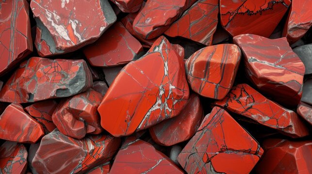 Close-up shot of a red jasper stone