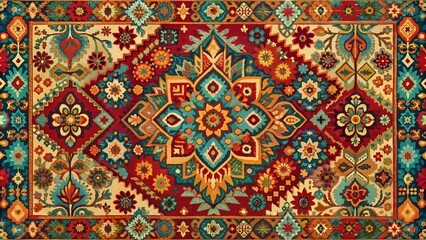 A Tapestry of Color: Abstract Carpet Design with Vibrant Hues  Generative AI