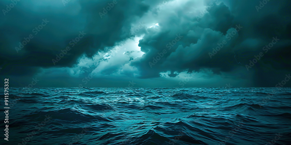 Wall mural Raging night sea