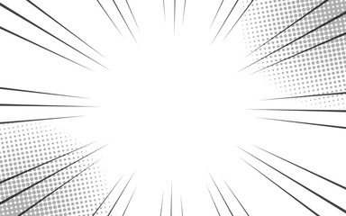 Radial lines background for comic books. Manga speed frame, superhero action, explosion background. Vector illustration