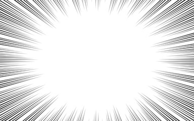 Radial lines background for comic books. Manga speed frame, superhero action, explosion background. Vector illustration