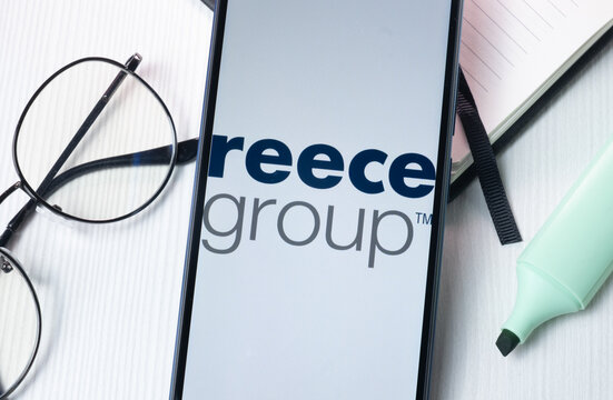 New York, USA - 1 August 2024: Reece Group Logo on Phone Screen, Company Icon on Display