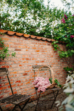Basket full of lilacs 