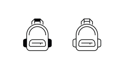 Backpack icon design with white background stock illustration