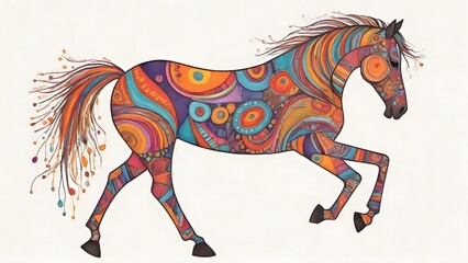 Obraz premium Colorful Horse Illustration