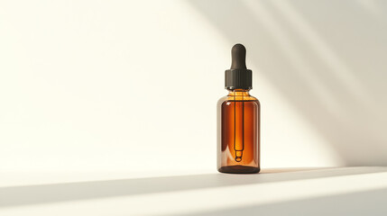 serum glass bottle placed on a white background