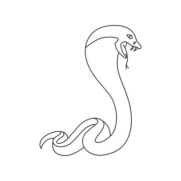 Snake line - symbol Chinese oriental New Year 2025 symbol. Vector stock hand drawing illustration for design template tattoo or congratulations greeting card, banner, calendar. Editable stroke.