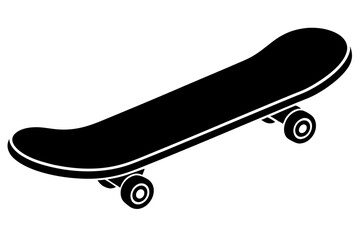 Skateboard icon silhouette vector, skateboard sport illustration

