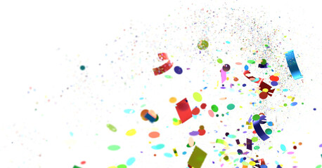  Multicolored confetti on white