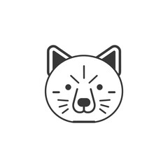 Fototapeta premium Line art illustration of a cats face