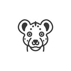 Line art illustration of a cheetahs face