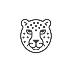 Naklejka premium Line Art Illustration of a Cheetahs Head