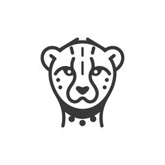 Line Art Illustration of a Cheetahs Head
