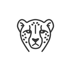 Naklejka premium Line Art Illustration of a Cheetahs Head