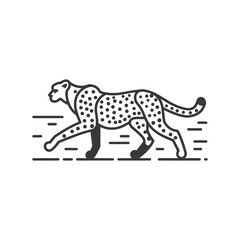 Line Art Illustration of a Cheetah Running