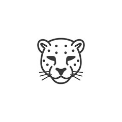 Line Art Illustration of a Cheetahs Face