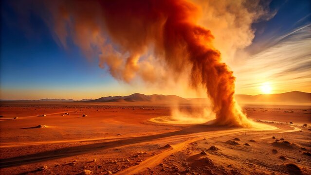 Crimson Fury: A Martian Dust Devil's Dance  AI Generated