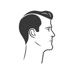 Side Profile Illustration of a Mans Head with Short Hair