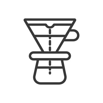 coffee pour over brewing process outline clip art preview