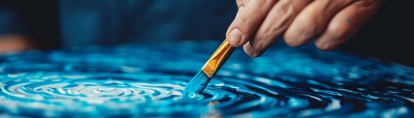 Obraz premium A painter layering pigments on a large canvas board, creating a textured abstract design, photorealistic, dynamic colors, natural light, highresolution 8K , high-resolution, ultra HD,up32K HD