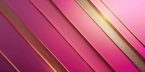 Obraz premium Abstract pink and gold diagonal stripes.