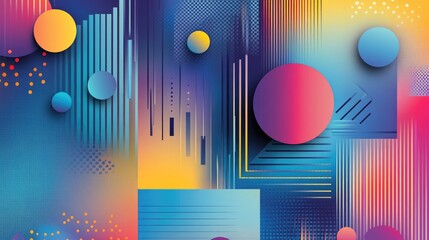 Gradient geometric shapes forming a dynamic pattern