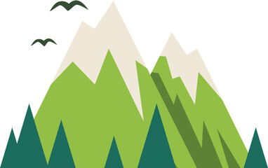 Mountain icon. Camping icon. Flat style.