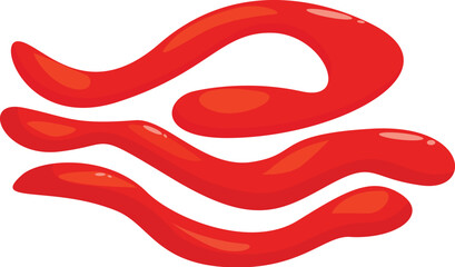 Red ketchup sauce splashing forming a delicious shape