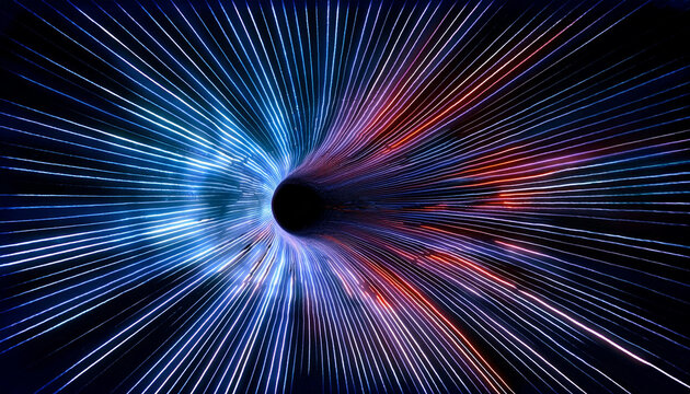 Black hole wormhole concept graphic resource multi colored lightspeed background