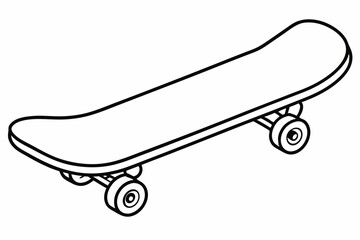 skateboard line art vector, skateboard outline drawing illustration  © Trendy CraftSVG 