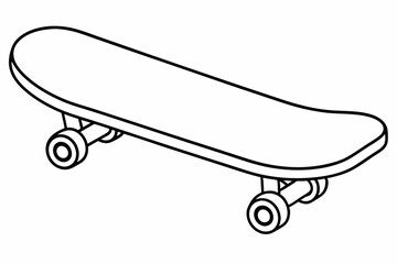 skateboard line art vector, skateboard outline drawing illustration
