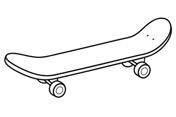 skateboard line art vector, skateboard outline drawing illustration
