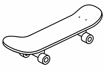 skateboard line art vector, skateboard outline drawing illustration  © Trendy CraftSVG 